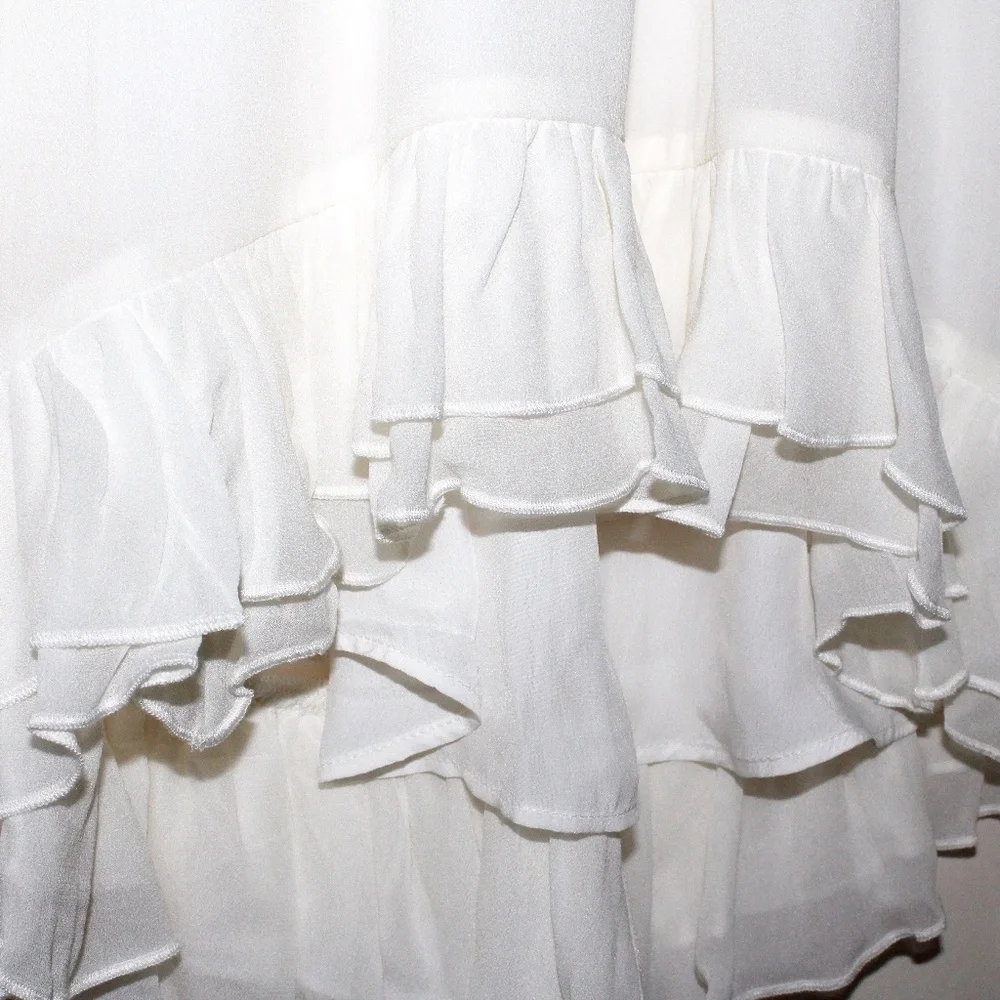 J. Crew Collection Ruffle Top in Viscose Chiffon